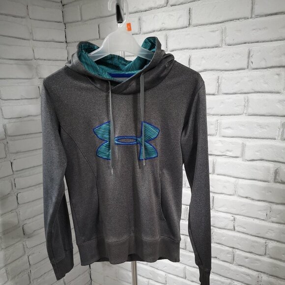 Under Armour Cold Gear Ladies Grey Size Small Fleece Lined Semi Fitted Hoodie - Picture 1 of 12